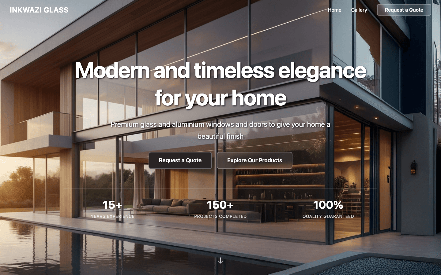A marketing website built by Advanced Digital, shown in a browser window